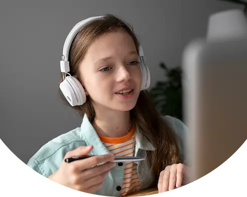 Girl with headphones